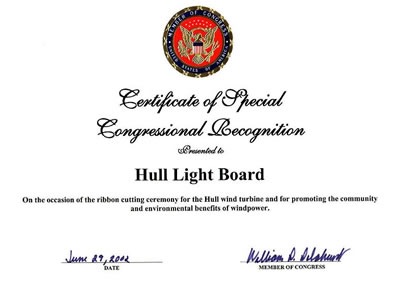 Hull gets recognition from US Congressman Delahunt, June 2002