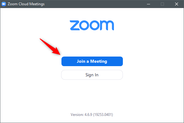 Zoom meeting sign in page